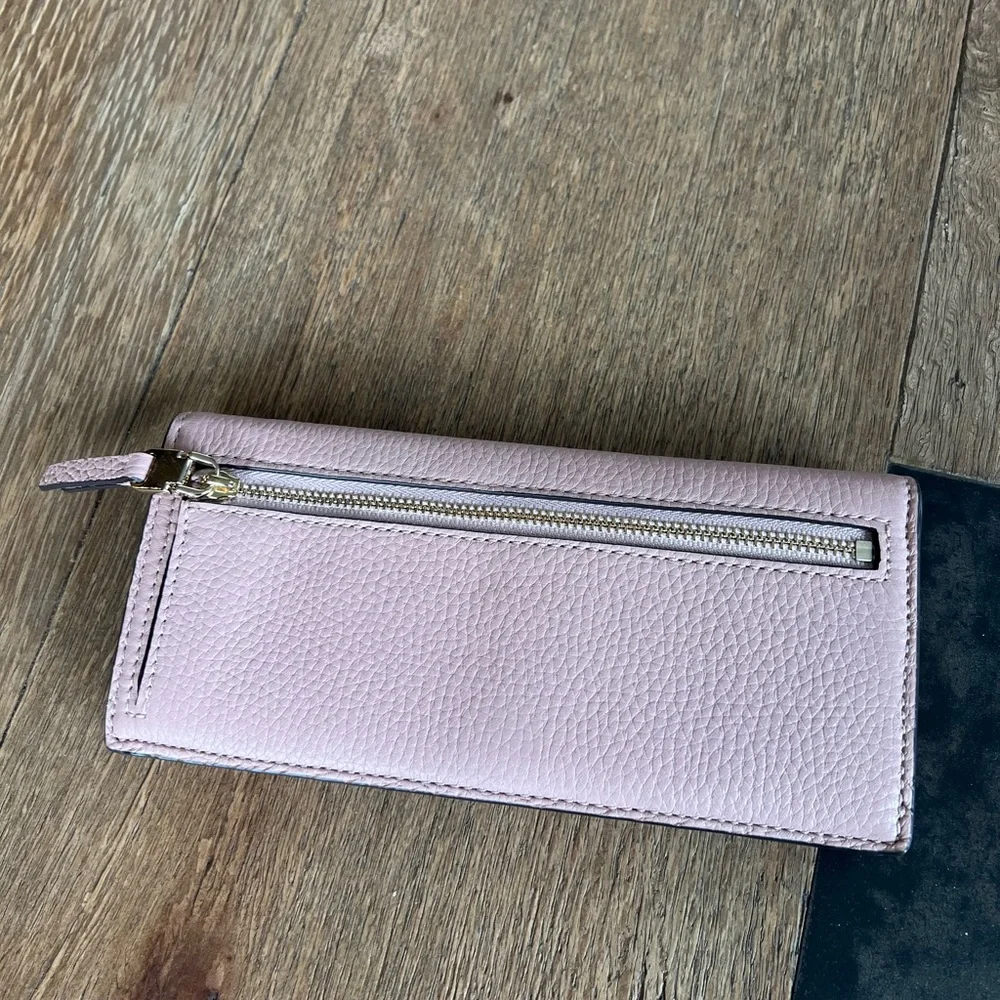 NWT Kate spade pink pebbled leather continental wallet